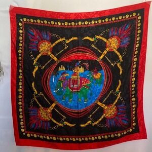 Bold Colored Scarf w/ Elephant